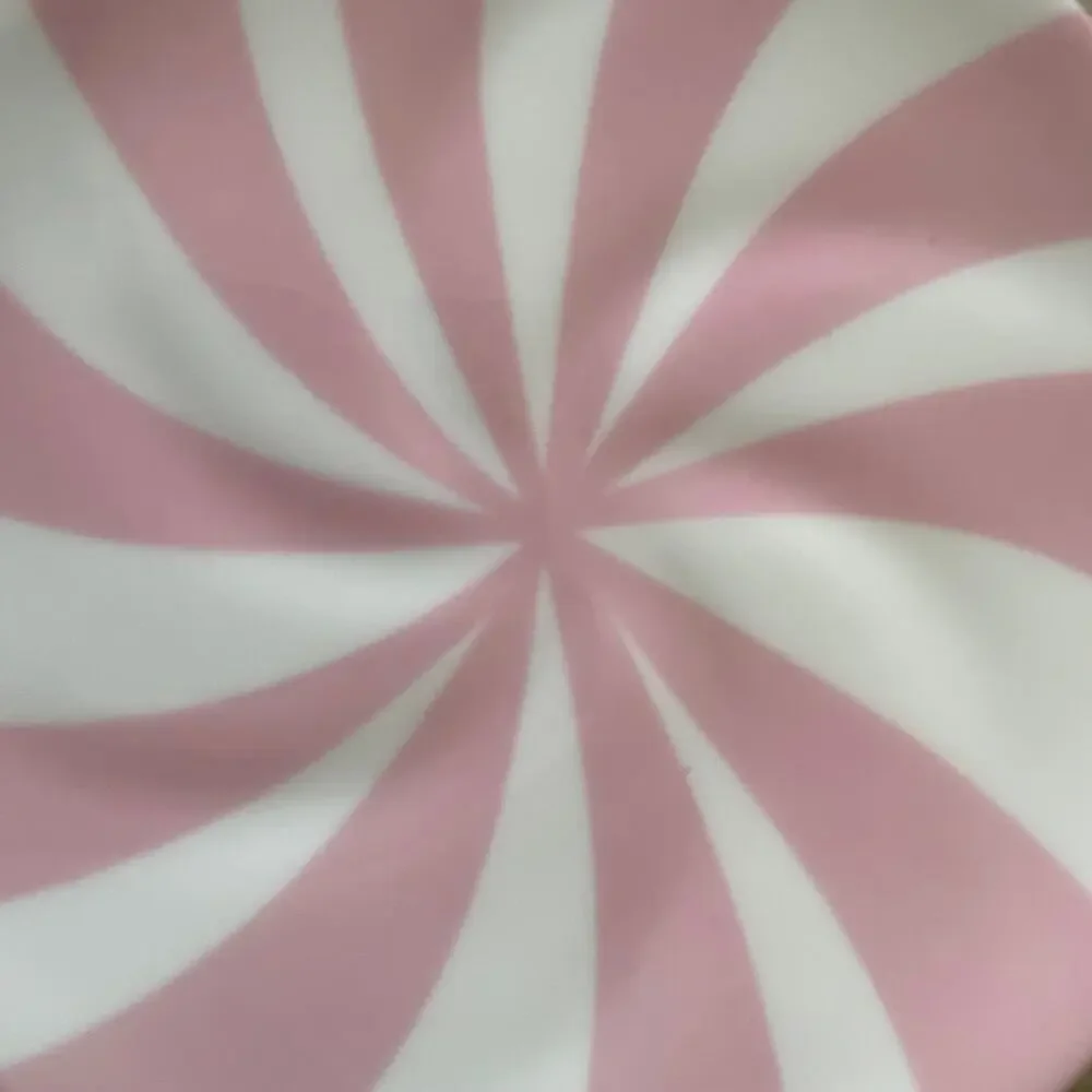 Peppermint Candy Shaped Melamine Christmas Appetizer Plate Set 4 PINK & White